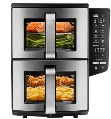 GOURMIA DUAL BASKET AIR FRYER DOUBLE DECKER,