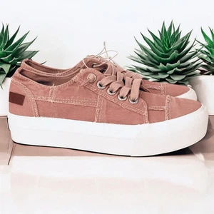 NWT Blowfish Malibu LEXINE 7.5 Dusty Pink Distressed Stitched Platform Sneakers - Picture 1 of 15