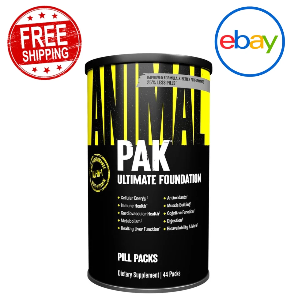 UNIVERSAL NUTRITION ANIMAL PAK Ultimate Base Multivitamínica para Hombres 44 Paquetes Foto 1 de 4