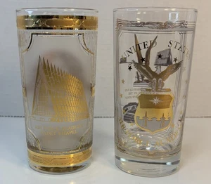 Lot of 2 Vintage United States Air Force Academy & Chapel 5.5" Glass - Picture 1 of 9