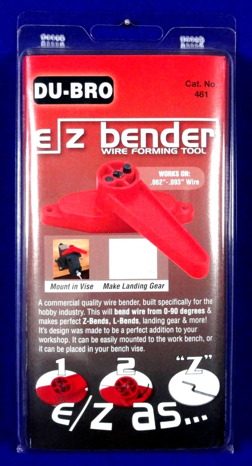 DU-BRO E/Z BENDER WIRE FORMING TOOL FOR .062" TO .093" WIRE ( CAT. # 481 ) - Image 1 of 1