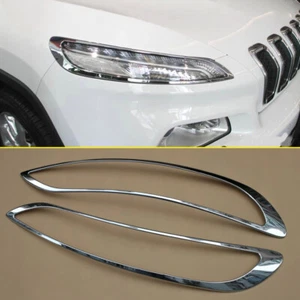 Faros cromados cejas cubierta listón borde para Jeep Cherokee 2014-2018 - Imagen 1 de 7