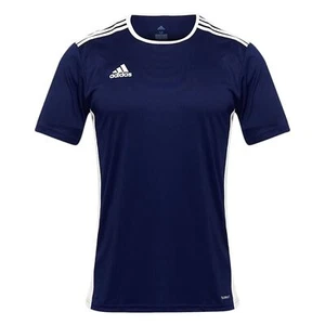 adidas Mens Entrada 18 Short Sleeve Football Shirt Training Soccer T-Shirt Navy - Picture 1 of 4