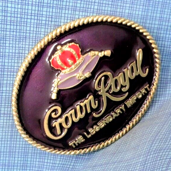皇冠皇家威士忌促销皮带扣传奇进口西部复古 1994 年 .NOX305 — 第 1/4 张图片