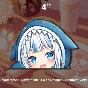 Pegatina de vinilo Gawr Gura Shark Waifu Peeker calcomanía impermeable anime niña hololive - Imagen 1 de 2