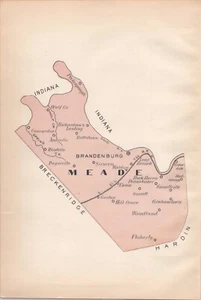 Mapa antiguo del condado de Kentucky de MEADE 1895 - Imagen 1 de 1