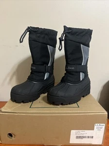LL BEAN Northwoods Kinder Winter Schneestiefel gefüttert schwarz/grau Größe 13 - Bild 1 von 7