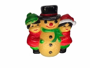 VTG HTF RARE UNION PRODUCTS CUTE! SNOWMAN BOY GIRL LIGHTED XMAS BLOW MOLD#7585 - Picture 1 of 5