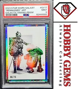 C-3PO R2-D2 PSA 9 2023 Star Wars Chrome Galaxy Prism Refractor #GV-17 06/75 - Picture 1 of 2