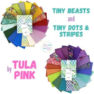 Tula Pink Tiny Beasts & Tiny Coordinates Fat Quarter Bundle ~ FreeSpirit Fabric - Picture 1 of 11