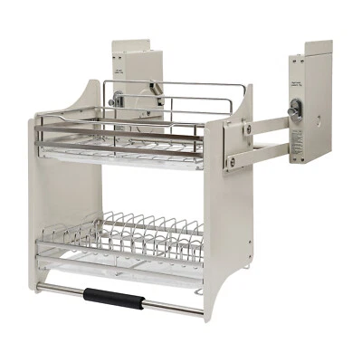 Organizador de gabinete extraíble de 2 niveles estante de pared para platos de especias Foto 1 de 4