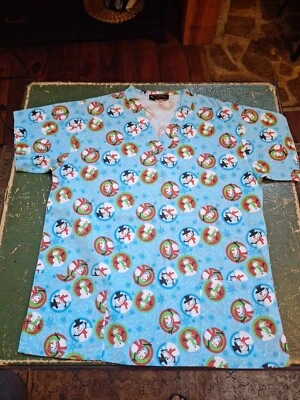 Blusa Médica Melrose Navidad Para Mujer Talla Pequeña Navidad Muñeco de Nieve, Exfoliantes Navideños Talla S Foto 1 de 4