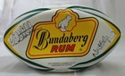 SIGNED AUTOGRAPHED RUGBY BALL AUSTRALIA WALLABIES BUNDABERG RUM NEAL HATELY 
