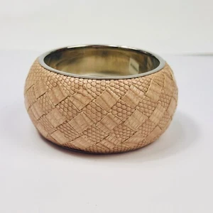 New RRP £750 Bottega Veneta 925 Silver Intrecciato Snake Leather Bracelet - Picture 1 of 5