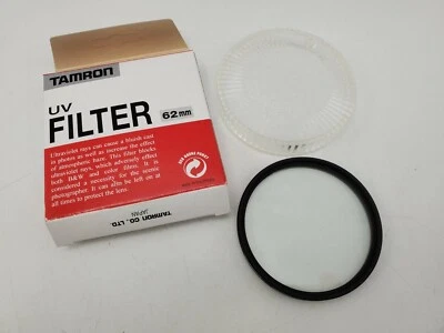 NOS Genuine Tamron 62mm Screw-In UV-Haze Protection Camera Lens Filter w/ Case - Image 1 of 4