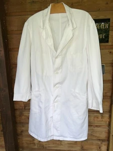 Ancienne blouse de métier Sanfor Vetra en sergé coton blanc - Picture 1 of 7