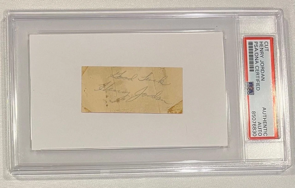 Henry Jordan - Green Bay Packers - Autographed / Signed Cut PSA/DNA - Image 1 of 1