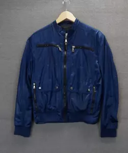 Zara Man Jacket Men's Blue Medium Full Zip Bomber Zipped Pockets - Picture 1 of 9