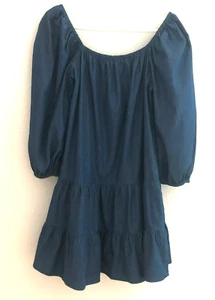 Petal & Pup Dress Womens Size Large Blue Denim Tiered Peasant Boho Western NWT - Picture 1 of 19
