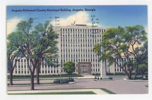 Richmond County Municipal Building AUGUSTA GA Vintage Georgia Postcard - Picture 1 of 2