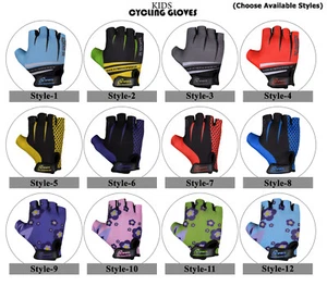 CHILDREN KIDS BOYS GIRLS PADDED CYCLING GLOVES CYCLE BICYCLE BMX BIKE GLOVES -3S - Picture 1 of 119