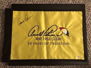 Arnold Palmer Signed Bay Hill Pin Flag Beckett Certified