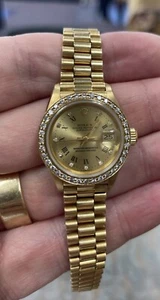 Rolex Lady Datejust 18k W Diamond Bezel And Dial 69178 E84 Serial - Picture 1 of 15