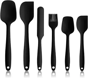 Kitchen Spatula Silicone Utensils Set of 6 Heat Resistant Rubber for Baking Cook - Picture 1 of 11
