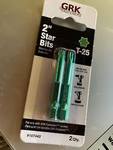 GRK Fasteners Star Bits T25 Drive 2", Two to a Pack - Picture 1 of 1