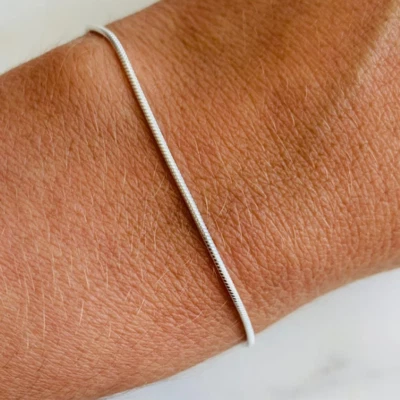 14K Yellow Gold Plated Bracelet Silver Men's Women Stainless Steel Cuban  Chain - Image 1 of 4