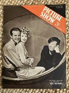 VINTAGE PICTURE SHOW Magazine Lucille Ball Dick Powell ‘Meet the People’ 1944 - Picture 1 of 7