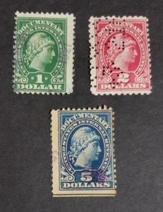US Revenue Stamp -Scott #R217, #R218 and #R220 Documentary Stamps - Picture 1 of 1
