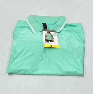 Mondetta Women's 1/4-Zip Short Sleeve Polo Shirt, Green, Size S - Picture 1 of 4