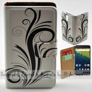 Para la serie de Google - Funda protectora negra con tema de remolino impreso billetera para teléfono móvil - Imagen 1 de 3