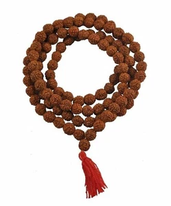 Rudraksha Mala 8mm Beads- 108+1 Beads Japa / Mala 100% Natural RELIGIOUS Rosary - Picture 1 of 1