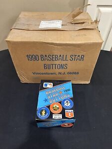 1990 JKA MLB Baseball Star Buttons Wax Box 36 Packs Rare Case Fresh 1 1/2" Pins