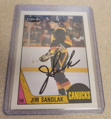 JIM SANDLAK SIGNED 1987-88 O-PEE-CHEE OPC HOCKEY ROOKIE CARD #264 AUTOGRAPH AUTO - Image 1 of 2