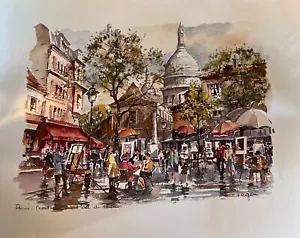 DOS Estampado en Acuarela (Krisarrts} PARÍS Por Legai Firmado 13,75"" X 17,5"" NUEVO - Imagen 1 de 10