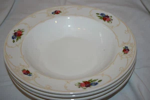ROYAL DOULTON BONE CHINA ENGLAND PATTERN #RD39 OR #RD374 (4)RIMMED SOUP BOWLS  - Picture 1 of 6