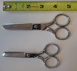 2 Pair Gingher Scissors 5 Inch and 4" Rounded Pocket Shears Italy Blunt Tip - Picture 1 of 7