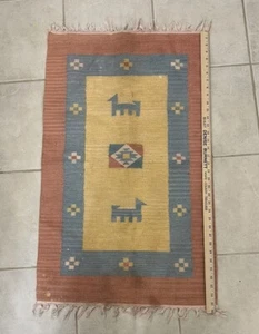 Kilim Rug With Stains 36”x20” Possibly Vintage - Picture 1 of 11