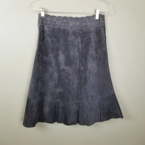 CAbi Women's Brown Suede Leather Tulip Skirt, 380, size 2 - Picture 1 of 4