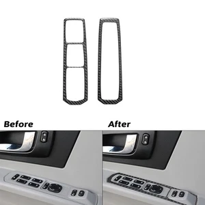 2Pcs Carbon Fiber Window Lift Switch Button Panel Cover For Cadillac CTS 2003-07 - Picture 1 of 11