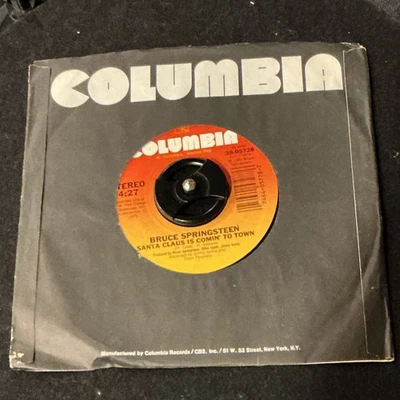 Bruce Springsteen 45RPM “Santa Claus Is Comin’ to Town” 1985 Christmas Rock 7” V - Image 1 of 3