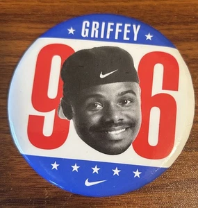 Vintage 1996 Ken Griffey Jr Seattle Mariners Button Used Free Shipping - Picture 1 of 2