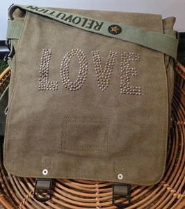 ZADIG & VOLTAIRE GREEN KHAKI CANVAS LOVE BAG REVOLUTION GUC!! - Picture 1 of 17