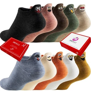 Women Cute Socks 10 Pairs Cotton Kawaii Embroidered Funny Low Cut Socks for W... - Picture 1 of 8