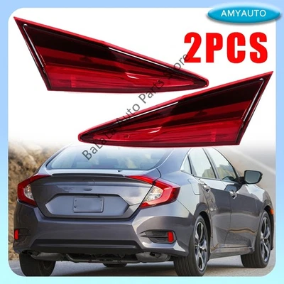 1Pair Inner Tail Light Rear Brake Stop For Honda Civic 10th Sedan 2016-2019 - Image 1 of 4