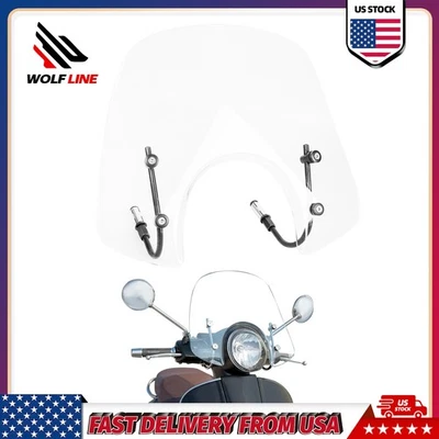 WOLFLINE Moto Windshield for Vespa Primavera 150 GTS 250 300 2017-2019 Clear - Image 1 of 4
