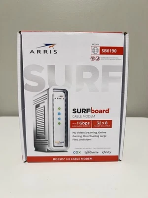 ARRIS (SB6190) - Cable Modem - Fast DOCSIS 3.0 32x8 Gigabit Cable Modem - Image 1 of 4